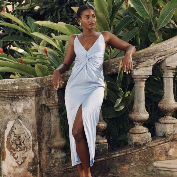 Abercrombie & Fitch Draped Twist-Front Maxi Dress | Size Medium NWT - Picture 1 of 9